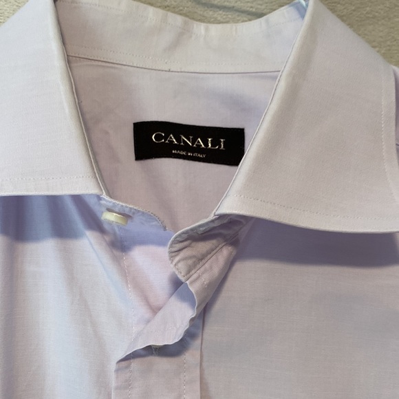CANALI made in Italy light purple long sleeves shirt - Picture 2 of 7